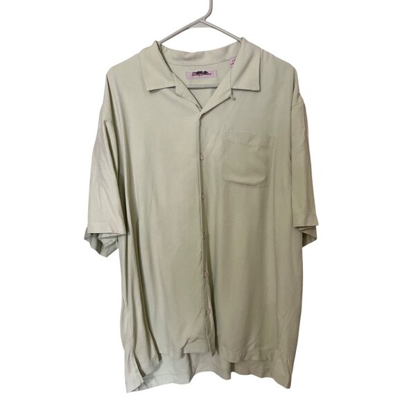 Tommy Bahama Mens XL Short Sleeve Silk Shirt Light Green - Picture 1 of 10